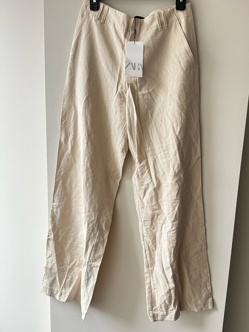 ZARA Linen Beige Casual Trousers